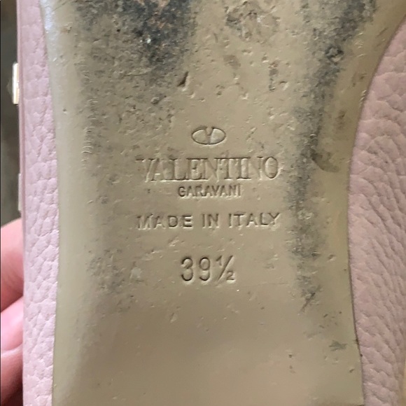 Valentino Rockstud Ballerina Flat Rose Leather - Picture 4 of 7